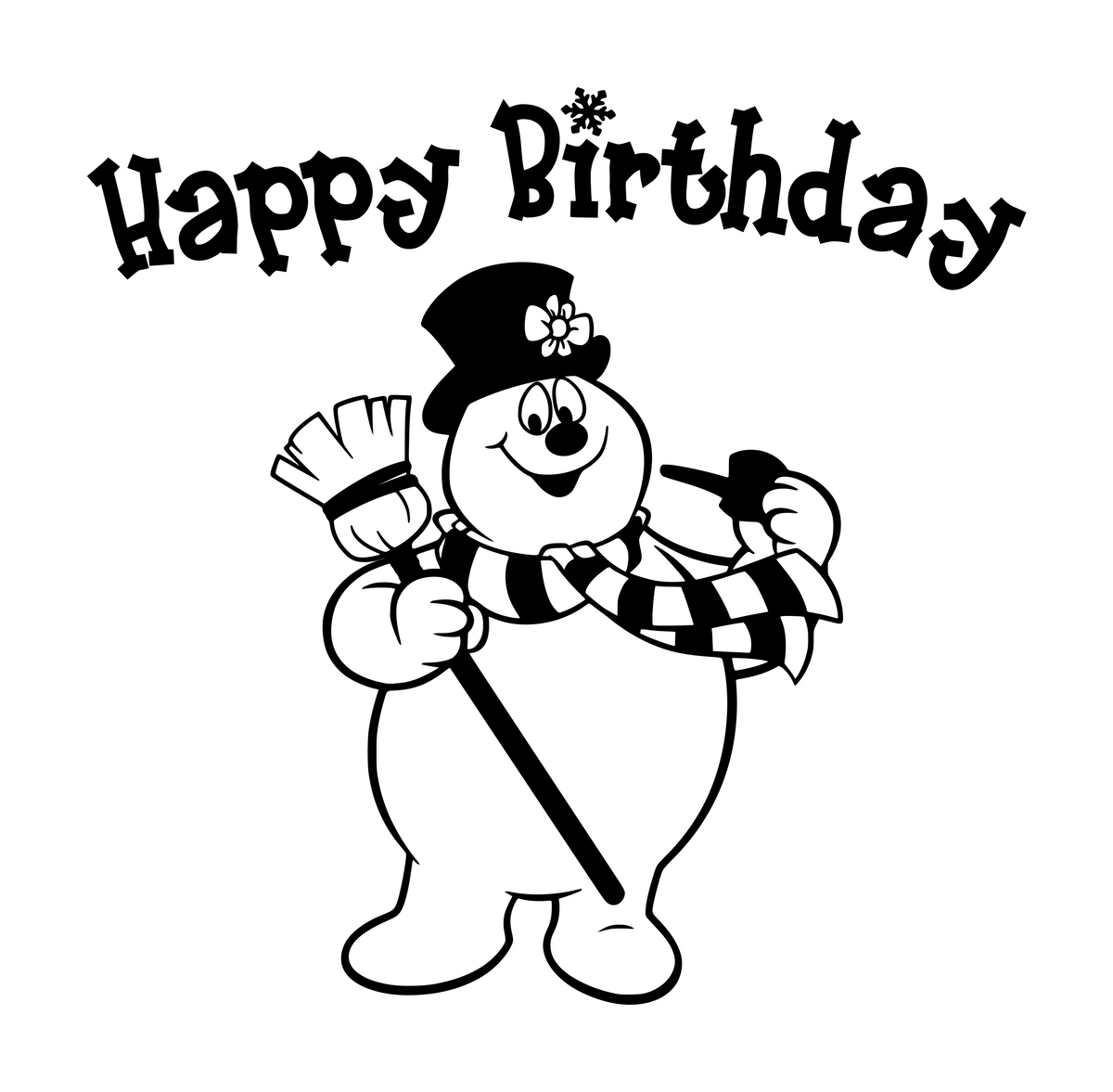 Frosty the snowman happy birthday digital dxf png svg files