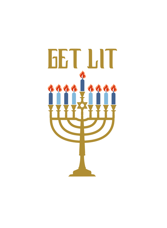 Hanukkah | Get Lit Digital DXF | PNG | SVG Files!