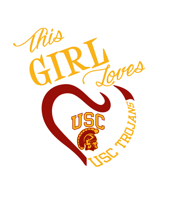 This Girl Loves USC Trojans Digital DXF | PNG | SVG Files!