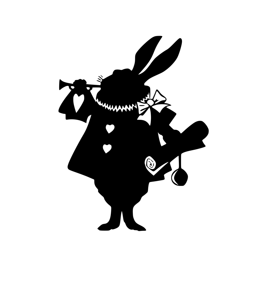 Alice in Wonderland White Rabbit Digital DXF | PNG | SVG Files