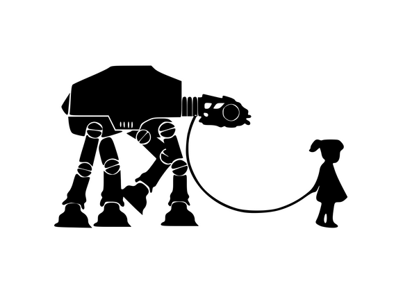 Star Wars Inspired | Girl Walking AT AT Walker  Digital DXF | PNG | SVG Files!