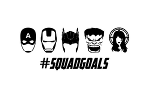Squad Goals (Captain America, Iron Man, Thor, Hulk, Black Widow) Digital DXF | PNG | SVG Files!