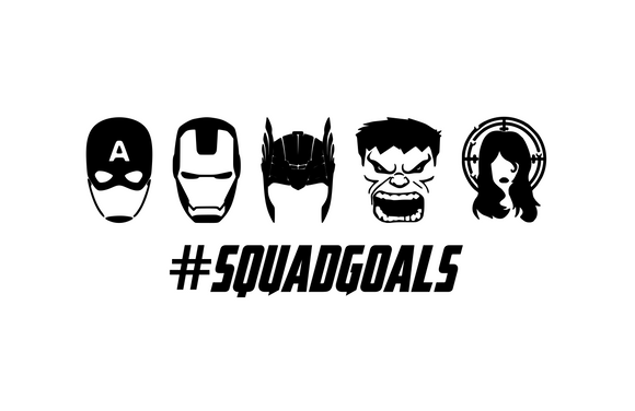 Squad Goals (Captain America, Iron Man, Thor, Hulk, Black Widow) Digital DXF | PNG | SVG Files!