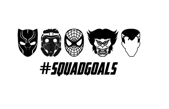 Squad Goals (Black Panther, Star Lord, Spiderman, Beast, Dr. Strange) Digital DXF | PNG | SVG Files!