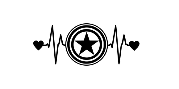 Captain America Heartbeat Digital DXF | PNG | SVG Files!