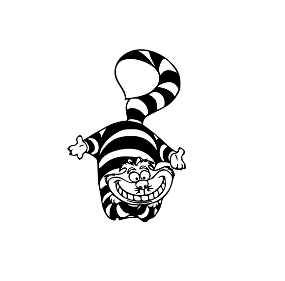Wonderland | Cheshire Cat Upside-Down Digital DXF | PNG | SVG Files!