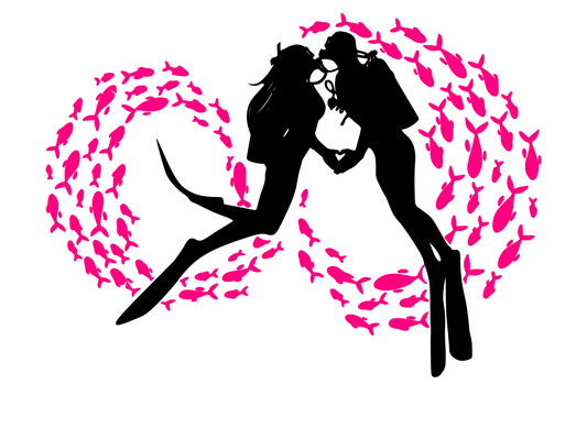 Scuba Diving Couple Digital DXF | PNG | SVG Files!