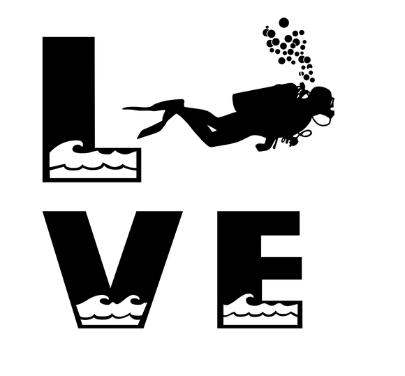 Scuba Dive Love Digital DXF | PNG | SVG Files!