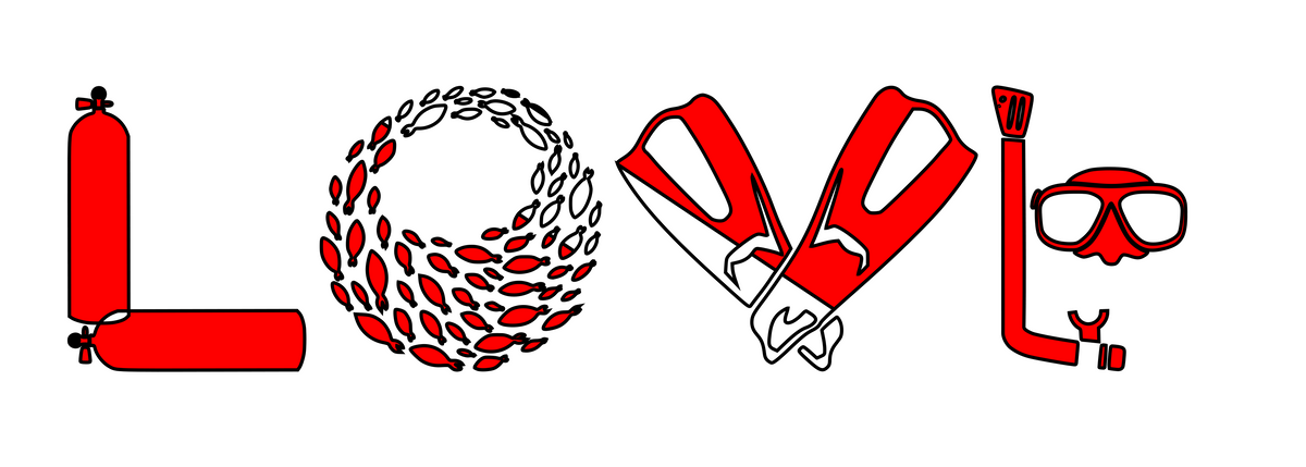 Scuba Dive Love in Diving Shapes! Digital DXF | PNG | SVG Files!