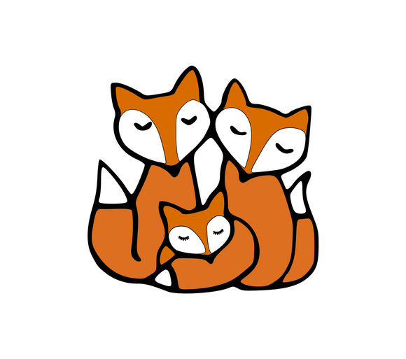 Cute Fox Family Digital DXF | PNG | SVG Files!