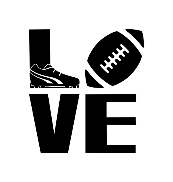 Sports! | Love Football  Digital DXF | PNG | SVG Files!