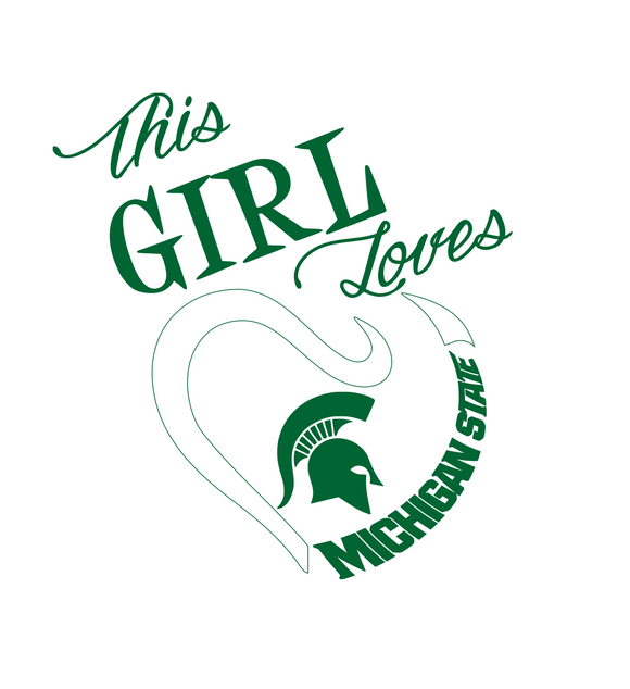 This Girl Loves Michigan State Digital DXF | PNG | SVG Files!