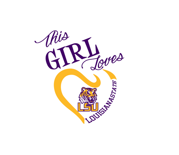 This Girl Loves Louisiana Tigers  Digital DXF | PNG | SVG Files!