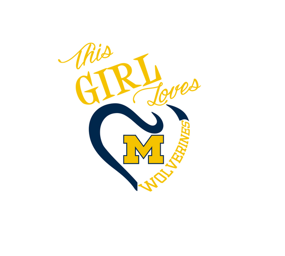 This Girl Loves Michigan Wolverines Digital DXF | PNG | SVG Files!