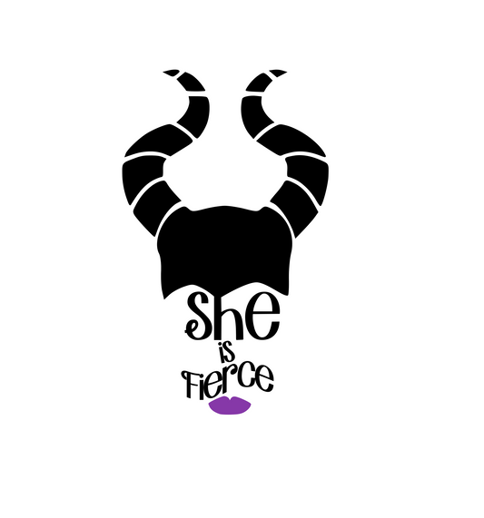 Maleficent "She is Fierce" Digital DXF | PNG | SVG Files!