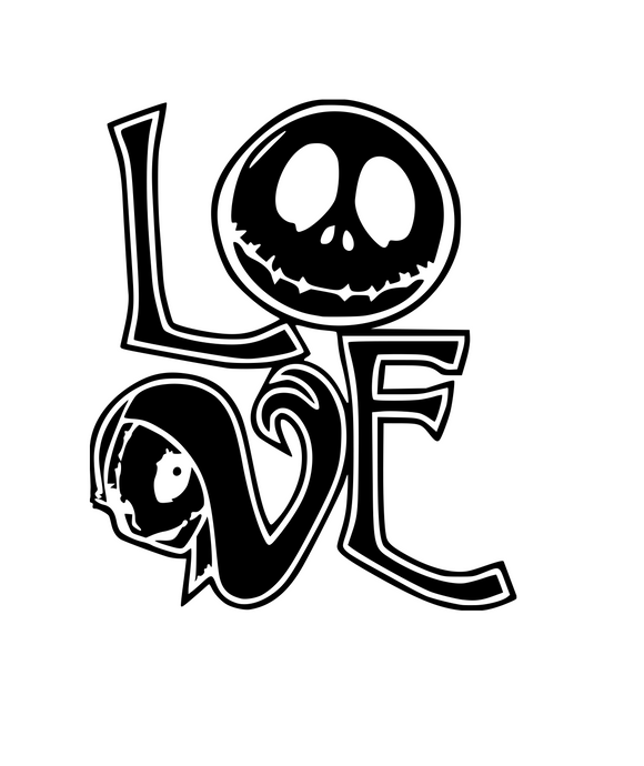 Nightmare Before Christmas Inspired | Jack and Sally LOVE Digital DXF | PNG | SVG Files!