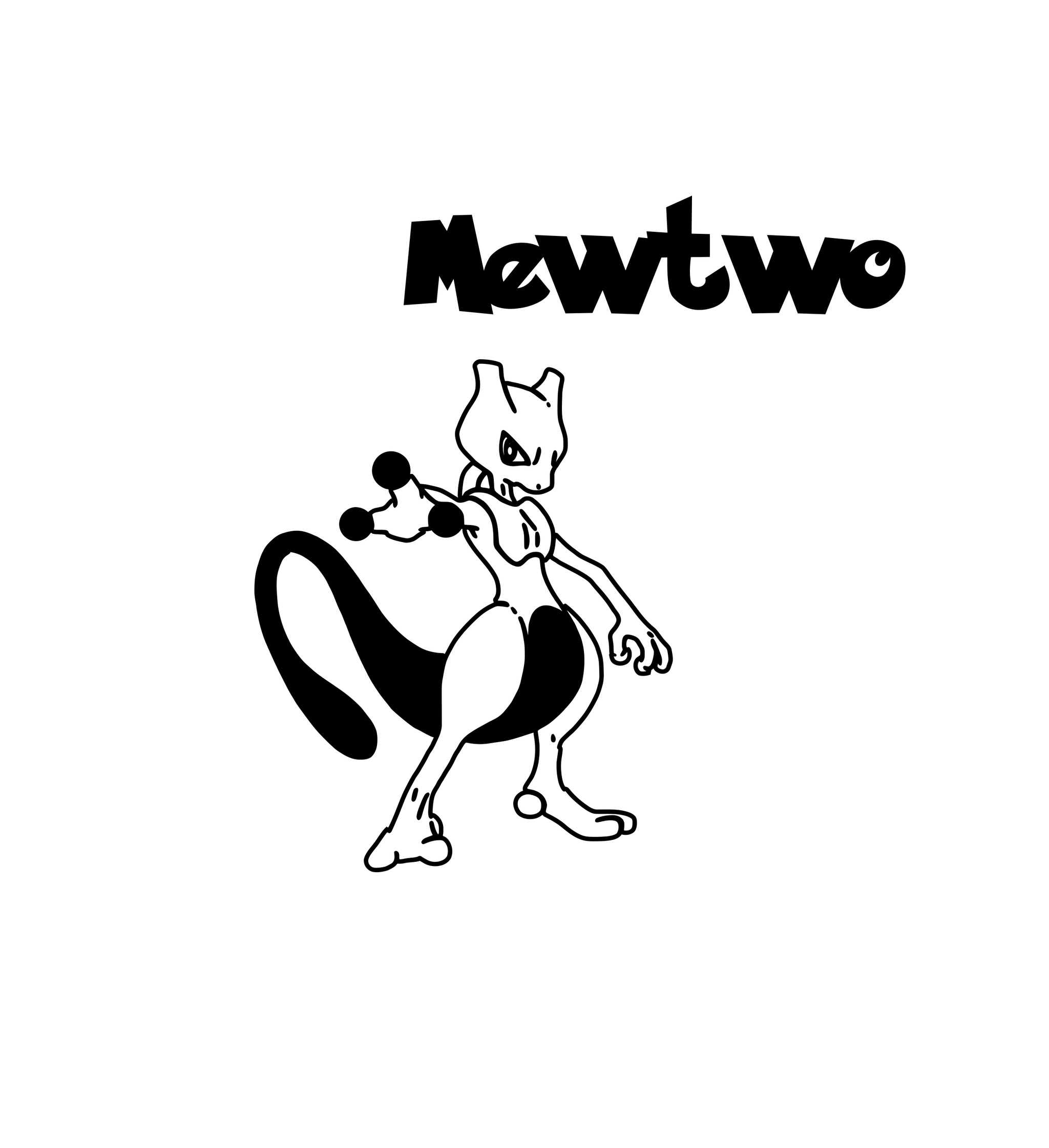 Mewtwo Lettering Mewtwo Stencil