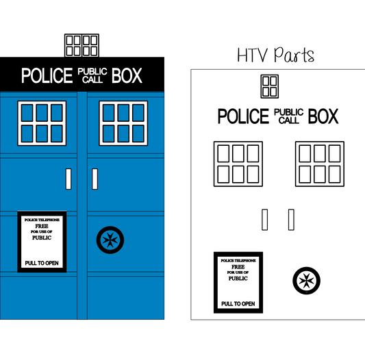 Dr. Who | Tardis Digital DXF | PNG | SVG Files!