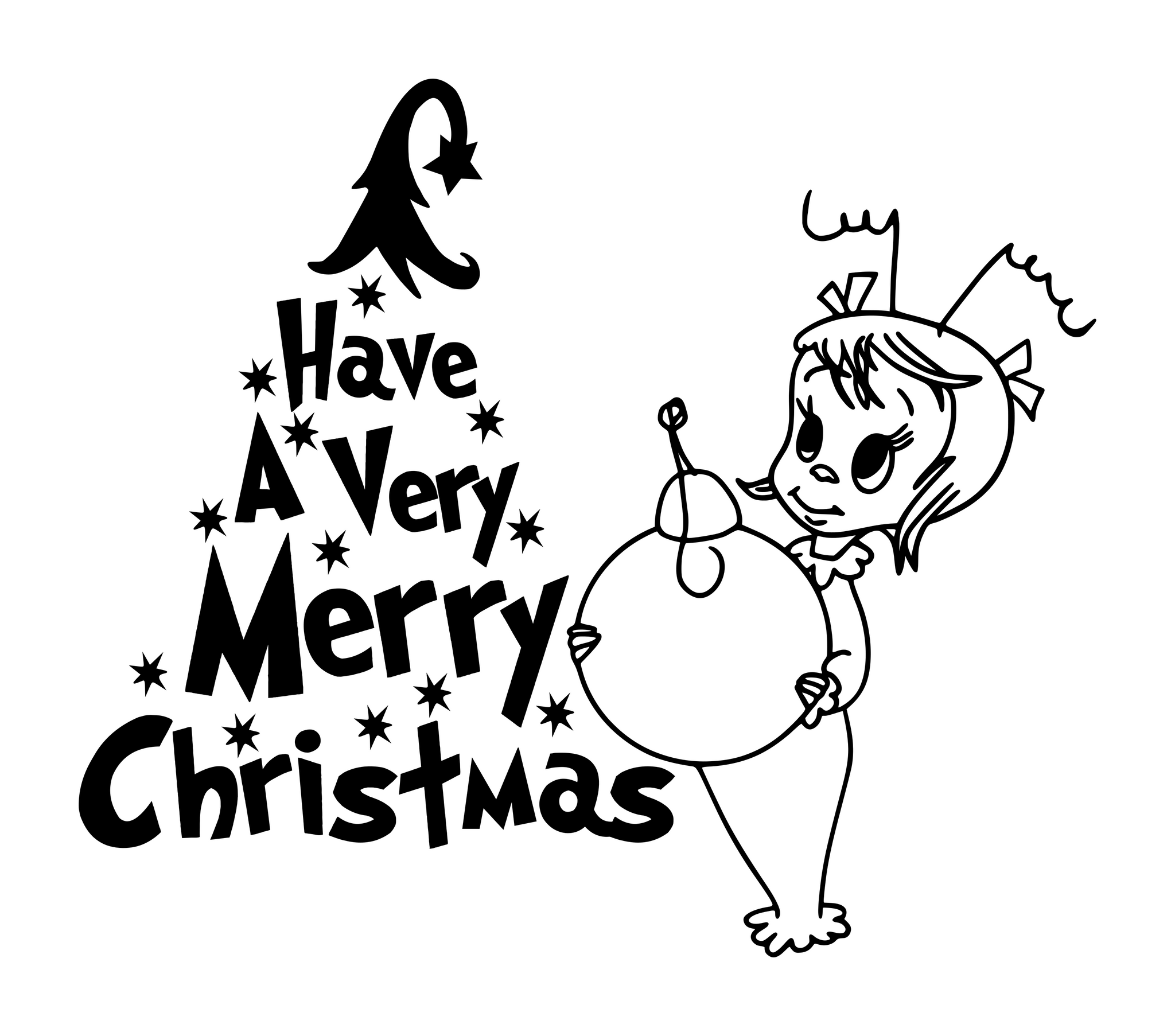 Cindy Lou Who “Have A Very Merry Christmas!” Digital DXF | PNG | SVG F